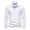 Sonbahar Polo T Shirt Erkekler için Nakış Düz Renk Uzun Kollu Golf Gömlek Homme Bahar Sosyal İş Polos Erkek 240319