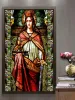 Filmes tamanho personalizado filme de janela de vidro manchado europeu retro igreja pintado fosco estática adere anjos arte cristã virgem maria