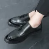 Черные мужские деловые туфли Коричневые лоферы без шнуровки с круглым носком Деловые монки с двойной пряжкой для мужчин с