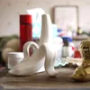 Creative Home Ceramics Matte White Gold Banana Bud Vase Fruit Tabletop Small Mouth Ornament Jar Home Decor 240311