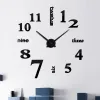 Acessórios oho marca acrílico espelho relógio de parede 3d grande relógio quartzo horloge murale relógios modernos sala estar decoração casa adesivos