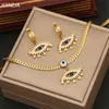 Earrings Necklace Turquoise Eye Necklace Personality Stainless Steel Jewelry Set Demon Eye Jewelry Set L240323