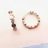 Hoop Huggie Rose Gold Creole Round Edge Earrings with European Style Glam Trendy Exquisite Jewelry Womens Gift 925 Sterling Silver 240326