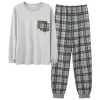 Pure Print Fi 4xl Pajamas Wear Lounge Big Yards Pants مجموعات المنزل الخريف رسالة ليلية رسالة MALE COTT Sleepwear Plaid for 147V#