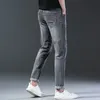 2024 Nieuwe Denim Jeans Slim Fi Merk Stretch Fi Lente Zomer Grijs Zwart Merk Klassieke Broek Voor Mannen Y6XB #