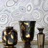 Vasen, moderne Schwarz-Gold-Keramikvase, Hochzeitsdekoration, marmoriertes Blumenarrangement, hydroponischer Esstisch, Wohnzimmer