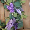 Artificial Flower Eucalyptus Leaves Wreath Rustic Farmhouse Decorative Floral Wreath for Front Door Window Wedding Spring