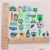 Shoe Parts & Accessories Moq 20Pcs Pvc Cartoon Save The Environment Lucky Tree Map Bicycle Chair Four Leaf Clover Flower Charms Buckle Dhkle