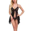 Jupe sexy Ensemble sexy Voile sexy Babydoll Pendentif Night City Soutien-gorge en V profond Pyjama Femmes Perspective Dentelle Chimique Pyjamas exotiques Deux tailles ou plus 24326