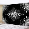 Pierres tombales Tapisserie Mandala Lune Noir et Blanc Décoration Bohème Tenture Murale Chambre Psychédélique Scène Starlight Art Décoration de la Maison