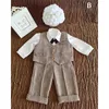 Baby Infant Pography Cotumes Nonna Nonno Abiti Po Set di abbigliamento Old Man Lady Parrucca Cappello Gentleman Vestito Cosplay 240323