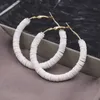 Charme femmes bague boucles d'oreilles à la mode multicolore polymère argile perle boucles d'oreilles bohème été plage fête bijoux petite amie cadeauxC24326