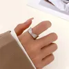Anéis de cluster simples geométrico metal midi dedo para mulheres homens personalidade anel aberto casal jóias minimalista festa de casamento presente