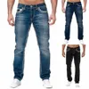 Mężczyźni Spring Summer Spodni Spodni swobodny kulturystyka kieszenie dżinsowe spodni spodni pełna długość swobodna spodni hoam v72d#