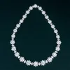 Flower Full Diamond Necklaces with Gra Certificate 925 Silver Neckchain for Women Bride Wedding Luxury Jewelry Set 240305