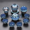 Teaware Sets Kiln Transformation Tea Set Small Cup Household Ceramic Bowl Cover Pot Office Reception