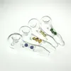 4.72 Inch Thick Pyrex Glass Smoking Pipe with Honeycomb Bowl and 3 Beads Filter Tube Funny Hand Pipes