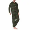 Röda rädisor pyjama sätter grönsak medley söt mjuk sömnkläder unisex lg hylsa retro sömn 2 bitar hem kostym stor storlek xl 2xl z0aj#