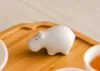 Esculturas 55mm porcelana branca chinesa cerâmica animal hipopótamo pequena estátua/chá animal de estimação