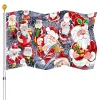 Acessórios Santa Cláusula Elk Bandeira Bem-vindo Casa Feriado Latão Grommet Inverno Natal Jardim Bandeiras Decorações Interior e Exterior Mulheres Crianças