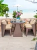 Lägermöbler utomhusbord och stol rotting tre-delad kombination solrum bås kreativ enkel fritidsträdgård