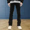 мужские джинсы средней посадки с застежкой-молнией Fly Jeans Straight Leg Burr Edge Slim Fit рваные джинсовые брюки Брюки в стиле хип-хоп Уличная одежда H9dC #