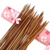 Knitting 36pcs Bamboo Knitting Needles Set Mix 2.0mm to 10.0mm 25cm 35cm Straight Single Point Yarn Weave Knitting Needles Hook Kit