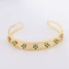 Vente chaude véritable plaqué or Zircon fleur ouverture bracelet complet pour les femmes