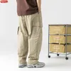 spring Summer Men's 2023 New Multi-Pocket Cargo Pants Men's Casual Solid Colour Straight Baggy Wide-leg Pants Men S8tS#