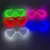 LED Glow Glow 5 Colors Neon LED مصراع الظل نظارات الأطفال هدايا عيد ميلاد ألعاب الستائر الحفلات اللوازم