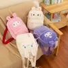 Sac à dos en peluche de grande capacité, vente en gros, nouveau sac à dos en peluche couleur bonbon de rue de dessin animé