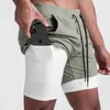 Zomer 2023 Gym Jogging Oefening Shorts Mannen Sport Fitn Sneldrogende Dubbellaags Twee-In-E Running shorts V5Ik #