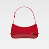 Hobo baguete väskor för kvinnor röd retro enkel axelväska spänne design handväska och handväska fast färg ladys kopplingar