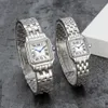 Fashion couple watches are made of high quality imported stainless steel quartz ladies elegant noble diamond table 50 meters water229P