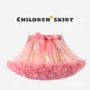 Girls Tutu Skirts Solid Fluffy Tulle Princess Ball Gown Pettiskirt Kids Ballet Party Performance Dress for Children 240325