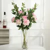 Decoratieve Bloemen 87cm Zijde Kunstmatige Witte Roos Voor Vaas Tuin Bruiloft Thuis Kerst Kamer Decoraties Accessoires Cadeau Krans Boeket