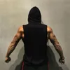 Blank Bodybuilding Stringer Sleevel Hoodie Gym Tank Tops Heren Spier Singlets Shirt Cott Fitn Vest Cott Sport Kleding h0Ga #