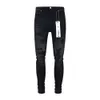 Purple Jeans Fashion Brand High Street American Anti Aging Basic Cow Black Slim Fit Casual Mens Jeans