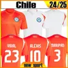 XXXL 4XL 24 25 Chile Camisas de futebol ALEXIS VIDAL Kids Kit 2025 Seleção Nacional Home Red Away Camiseta Branca 2024 Copa América ZAMORANO Camisa de futebol masculina