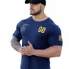 estate Nuovo traspirante Sport per il tempo libero uomo Colletto tondo t-shirt Tight Muscle cott bodybuilding magliette top palestre M8yF #