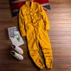 Heren Jumpsuit Lg Mouw Revers Beam Feet Cott Overalls Hip Hop Streetwear Losse Cargo Broek Groen Zwart Vrachtbroek t3ql #