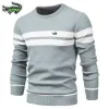 high Quality New Mens Boys Winter Stripe Sweater Thick Warm Pullovers Men's O-neck Basic Casual Slim Comfortable Sweaters j3n9#