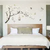 Stickers Big Size Wall Decor 187*128cm Stickers Tree Decoration Birds Flower Home Wallpapers DIY Vinyl Rooms