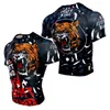 MMA Quick-Dry Sport Jujitsu Collant Fitn Tempo Libero T-Shirt Lotta Muay Muay Thai Set Combattimento a Maniche Corte Tiger M54i #