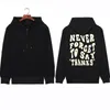 Men's Hoodies NEVER FORGET TO SAY THANK Letter Back Zipper For Men Women American Style Hooded Tops Vintage Zip-up Sweatshirts Coats