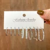 Hoop Huggie IFMIA Set di orecchini ad anello con farfalla in argento moda adatto per le donne Orecchini geometricamente irregolari in resina metallica 240326