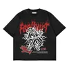 Mäns T -skjortor Cross Butterfly Print Graphic 2024 American Y2K Tops Högkvalitativ bomullsöverdimensionerad skjorta Harajuku Goth Women -kläder