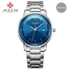 Julius Brand Stainless Steel Watch Ultra Thin 8mm Men 30m Wasterproof Wristwatch Date Limited Edition Whatch Montre JAL-040299M