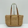 Designer Grass Beach Bag Fashion Mesh Hollow Woven Summer Grass Bag Black Apricot Summer Rafia Semester Stora kapacitet shoppingväska