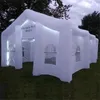 10x10x5mh (33x33x16.4ft) Personnalisation Maison de mariage gonflable VIP Salle commerciale LED Glowing Giant Marquee Party Tent avec des bandes colorées